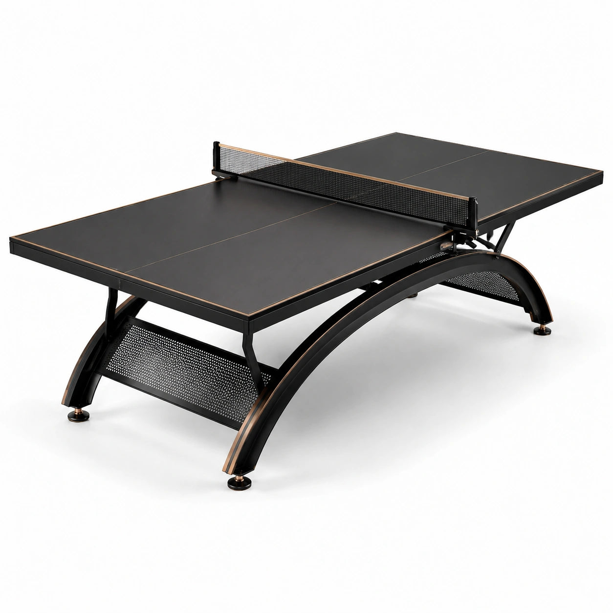 Tavolo da Ping Pong in Metallo e MDF Nero 274x152.5x76 cm